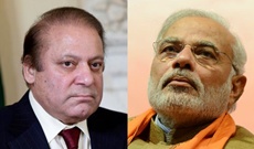 Pakistan Prime Minister Nawaz Sharif (Left) and Prime Minister Narendra Modi (Right)
